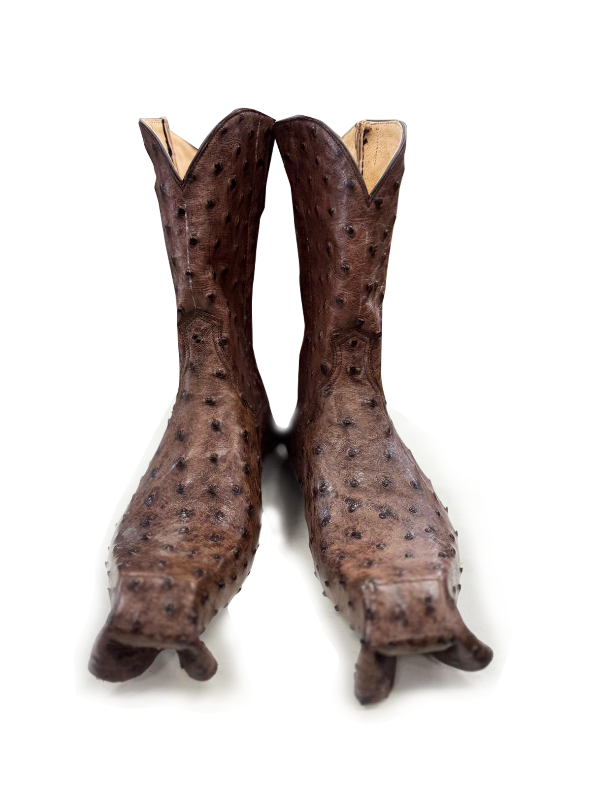 Cosmic Zebra — Brown zebra western boot in genuine ostrich