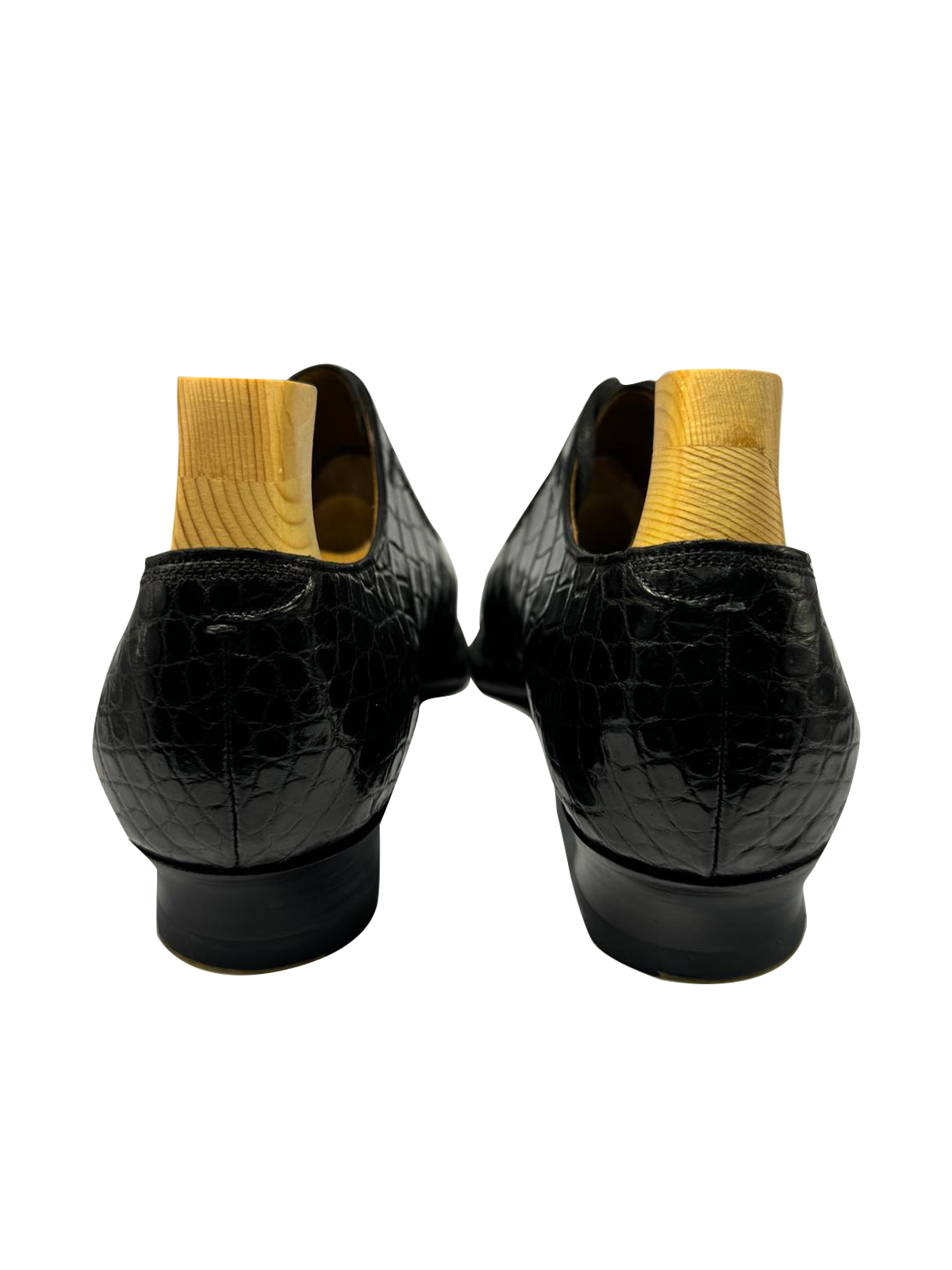 Mini Cosmic Croc — Black mini-croc lace-up dress shoe (view 4)