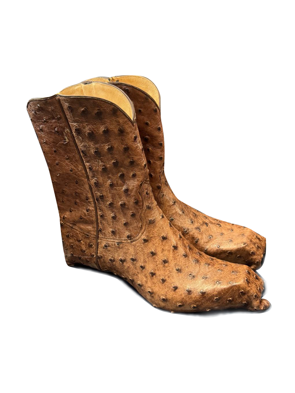 Cosmic Zebra — Brown zebra western boot in genuine ostrich (view 5)