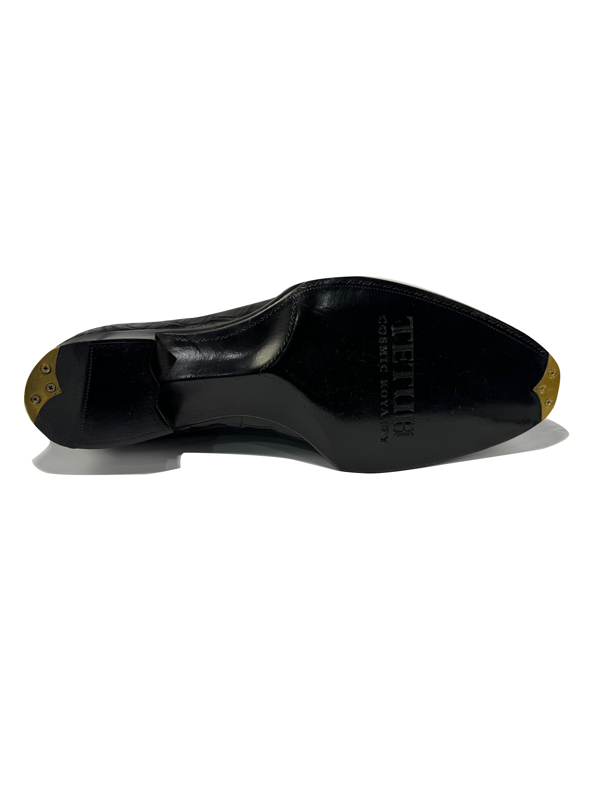 Mini Cosmic Croc — Black mini-croc lace-up dress shoe (view 5)