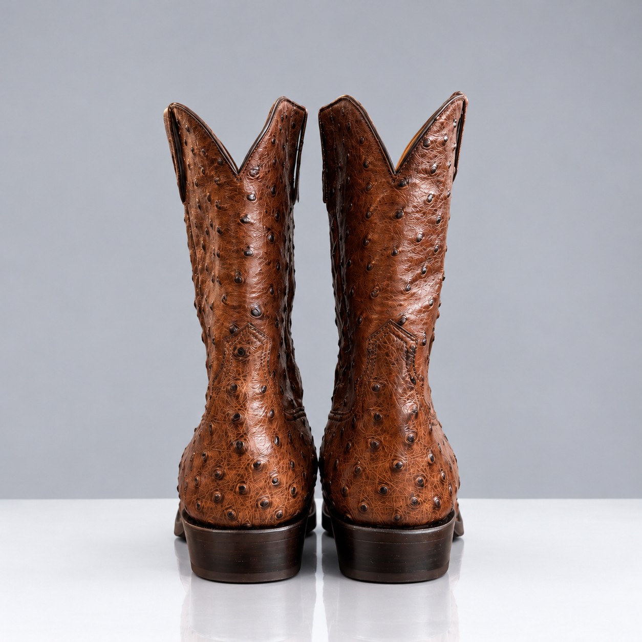 Coc Brown — Brown full-quill ostrich western boot (view 3)